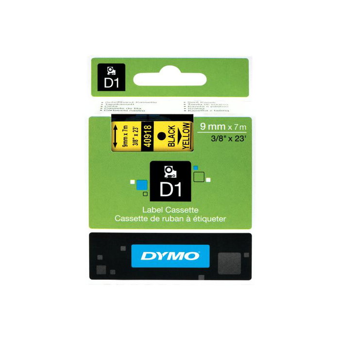 Dymo Ruban d'impression 40918, Couleurs noir et jaune - Référence S0720730
