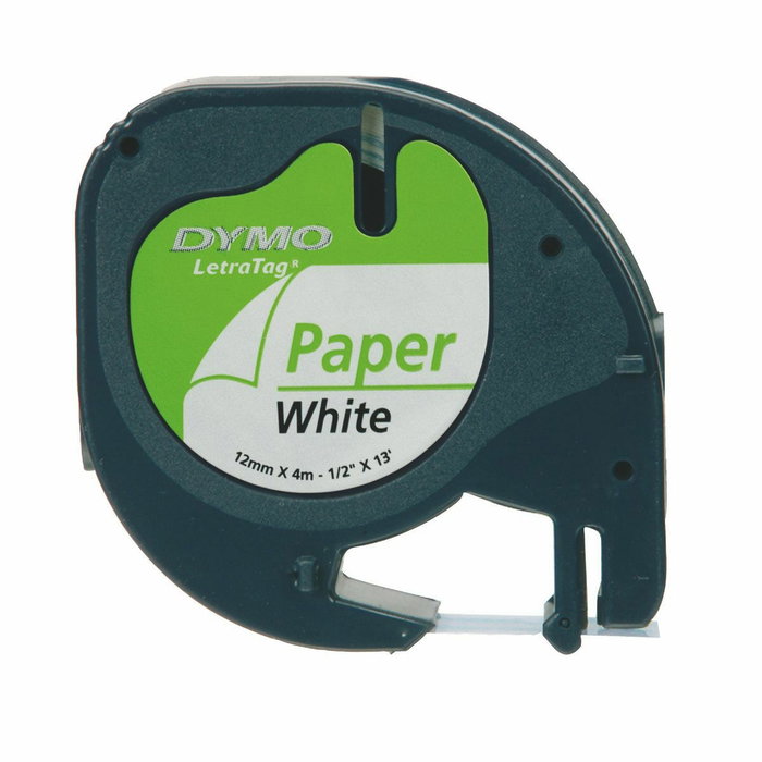 Dymo LetraTAG 91200 Ruban d'étiquetage Blanc 12 mm x 4 m