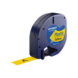 Dymo S0721620 Ruban d'étiqueteuse jaune Gelb 91202, ruban d'impression pour imprimante d'étiquettes