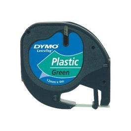 Dymo LetraTAG Ruban d'étiquetage plastique vert 12 mm x 4 m