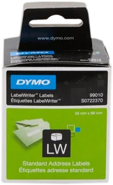 Dymo Étiquettes d'adresse 28 x 89 mm, 2x 130 unités, blanc