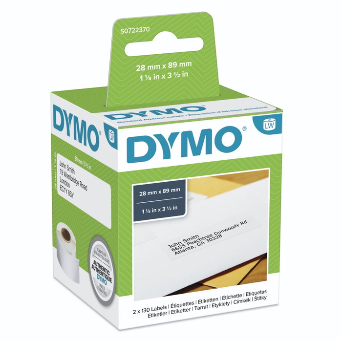 Dymo LabelWriter Étiquettes d'adresse 99010, 28 x 89 mm, 260 étiquettes