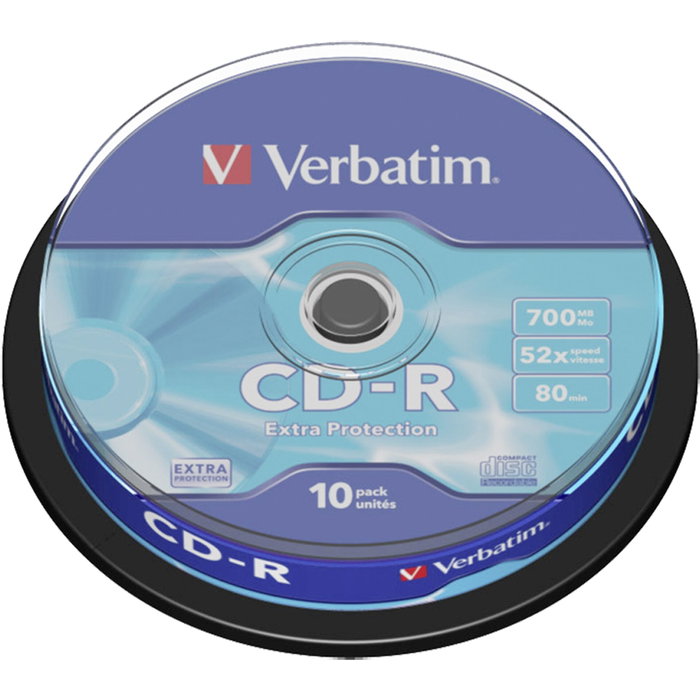 Verbatim CD-R 700MB 52x - Tarrina de 10 unités Verbatim CD-R 700MB 52x - Tarrina de 10 unités