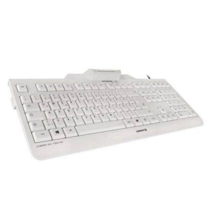 Clavier avec lecteur Cherry JK-A0100ES-0 Blanc Gris Espagnol Qwerty QWERTY