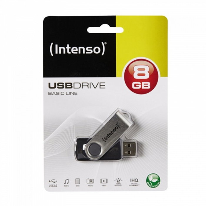Intenso Basic 8GB Clé USB 2.0 Noir/Argent Intenso Basic 8GB Clé USB 2.0 Noir/Argent