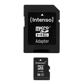 Intenso 3413470 Carte Mémoire MicroSD 16 Go Classe 10 avec Adaptateur