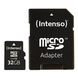 Intenso 3413480 Carte Mémoire Micro SD 32 Go Classe 10 avec Adaptateur