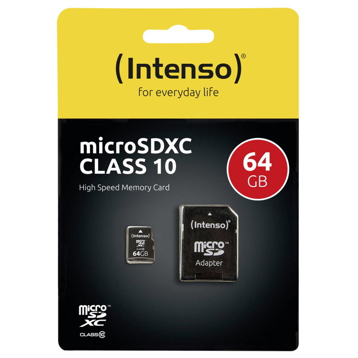 Intenso Carte mémoire Micro SD Classe 10 64 Go avec adaptateur
