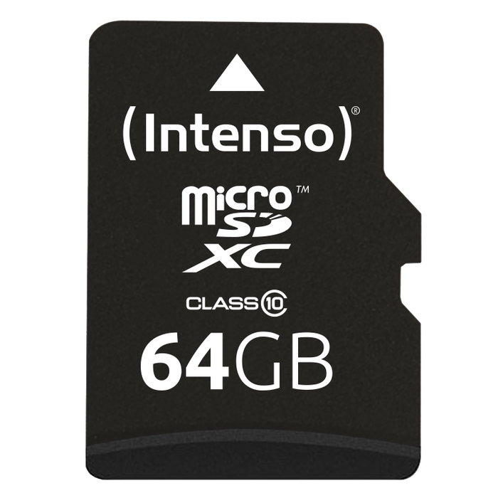 Intenso 3413490 Carte Mémoire Micro SD Classe 10 64 Go avec Adaptateur