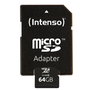Intenso 3413490 Carte Mémoire Micro SD Classe 10 64 Go avec Adaptateur
