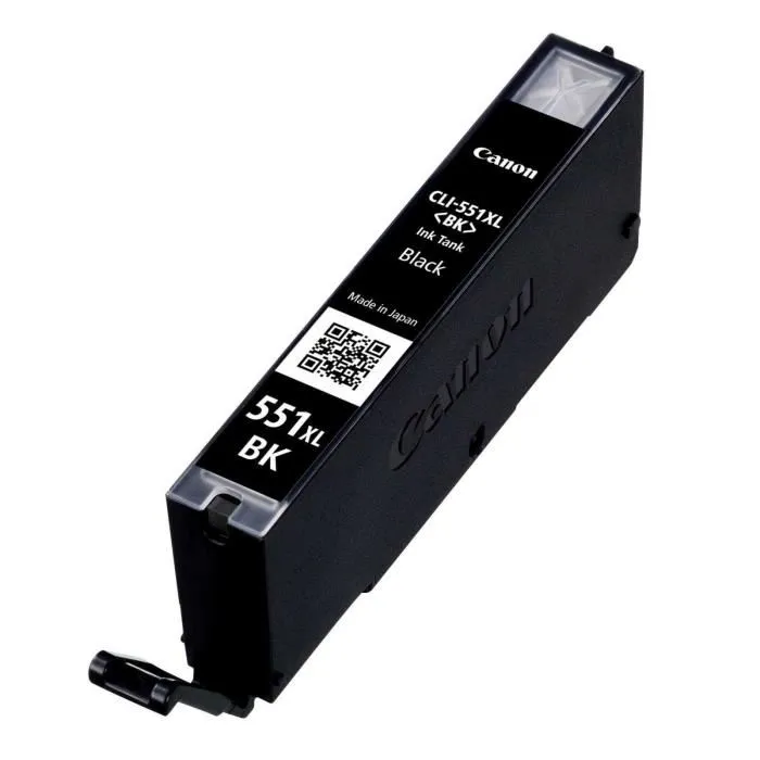 Canon Cartouche d'encre CLI-551 XL grande capacité Noir - Compatible imprimantes IP7250, MG5450, MG6350