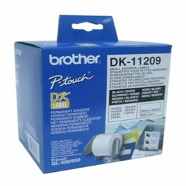 Etiquettes pour Imprimante Brother DK11209 62 x 29 mm Blanc Noir/Blanc