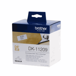 Etiquettes pour Imprimante Brother DK11209 62 x 29 mm Blanc Noir/Blanc