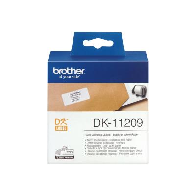 Brother DK-11209 Étiquettes d'adresse 29x62mm Noir sur blanc