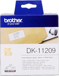 Brother DK-11209 Étiquettes adresse 29x62mm Noir sur blanc 800 étiquettes