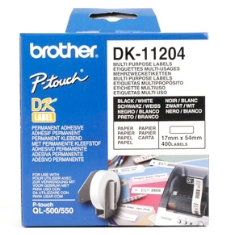 Brother DK-11204 Rouleau d'étiquettes 17 x 54 mm Noir sur blanc (400 étiquettes)