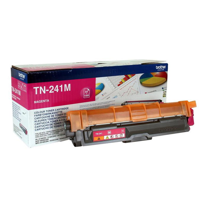 Brother TN241M - Cartouche d'encre couleur magenta TN-241 - Compatible imprimantes Brother
