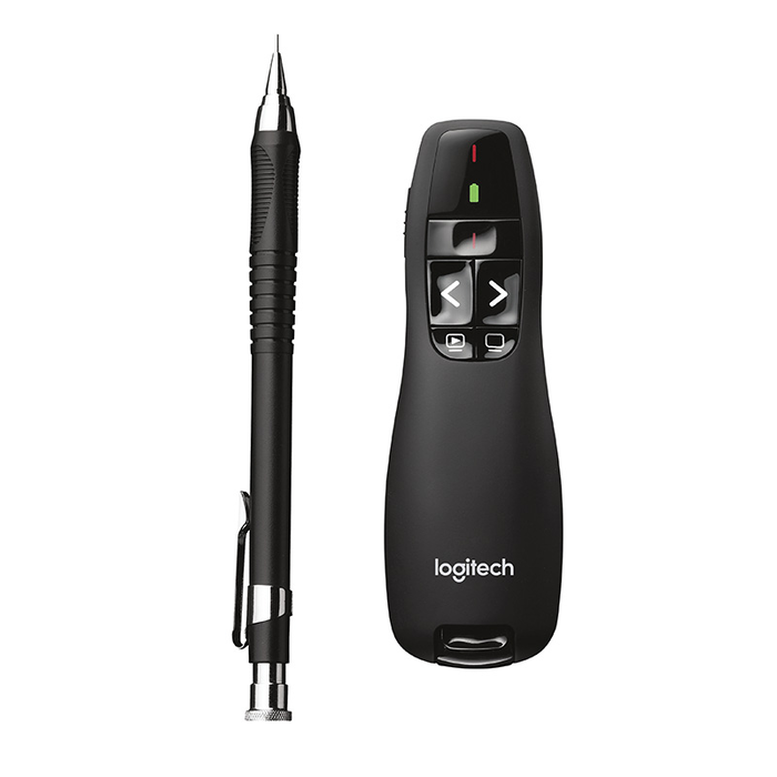 Logitech R400 Présentateur sans fil avec pointeur laser rouge, Noir