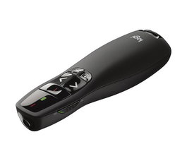 Logitech R400 Présentateur Sans Fil avec Pointeur Laser Rouge - Portée 15 m - Récepteur USB Intégré - Fonctionne avec 2 Piles AAA