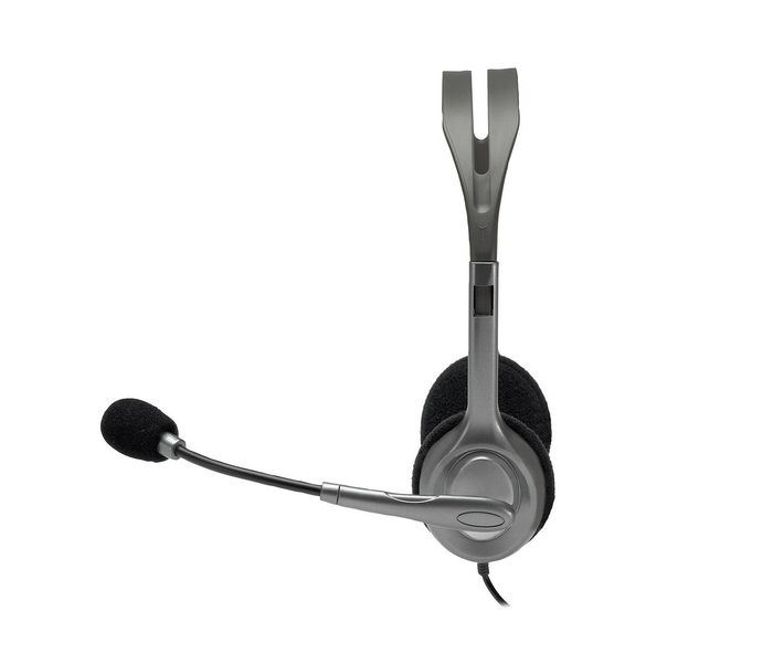 Logitech H111 Casque Stereo avec Microphone Rotatif Réducteur de Bruit - Bandeau Réglable - Connexion Jack 3,5mm 1,8m - 20-20000Hz