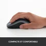 Logitech M185 - Souris sans fil ambidextre rouge - Précision optique, autonomie 1 an, connexion rapide