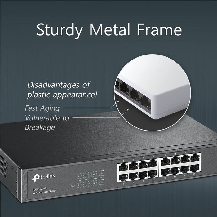 TP-Link TL-SG1016D Switch Gigabit 16 ports Noir