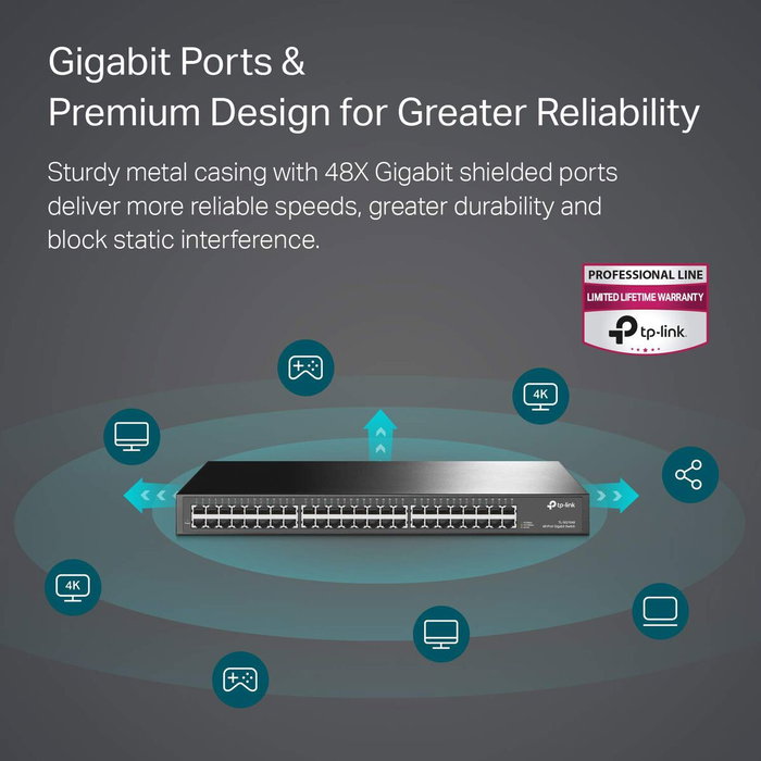 TP-Link TL-SG1048 Switch Ethernet Gigabit 48 ports Noir TP-Link TL-SG1048 Switch Ethernet Gigabit 48 ports Noir