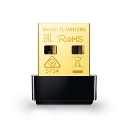 TP-Link TL-WN725N - Adaptateur USB Wi-Fi N Nano 150 Mbps, 802.11 b/g/n, USB 2.0, Noir, Compact pour Streaming et Jeux en Ligne