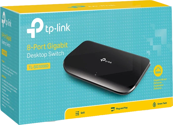 TP-Link TL-SG1008D Switch réseau noir 8 ports Gigabit 10/100/1000Mbps RJ45 TP-Link TL-SG1008D Switch réseau noir 8 ports Gigabit 10/100/1000Mbps RJ45