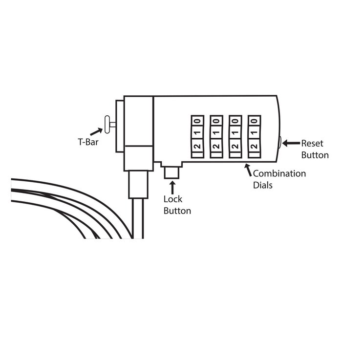 Ewent EW1241 Câble de sécurité pour ordinateur portable à combinaison numérique Ewent EW1241 Câble de sécurité pour ordinateur portable à combinaison numérique
