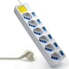 Ewent EW3932 Multiprise 6 Prises avec Interrupteurs Individuels et Protection Enfants