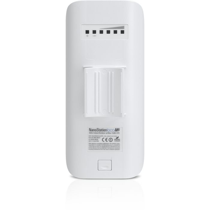 Ubiquiti NanoStation M CPE Point d'Accès Wi-Fi Extérieur 2.4 GHz PoE 10/100 Ethernet PtP, Portée 5+ km, Montage Fenêtre/Mur Inclus