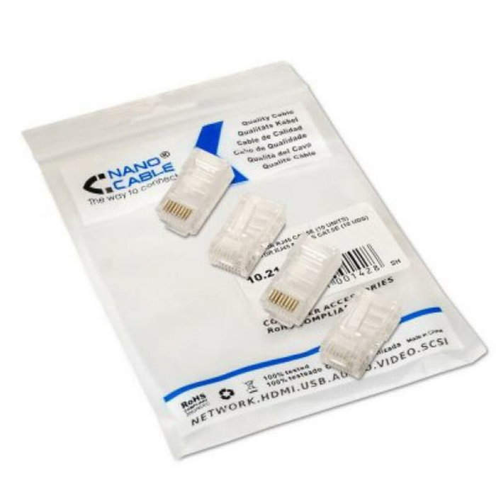 Connecteur RJ45 Catégorie 5 UTP NANOCABLE 10.21.0102-100 100 pcs