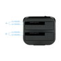 Tooq Base Dock Double Baie 2,5" et 3,5" USB 3.0 HDD/SSD SATA avec Clonage - Noir