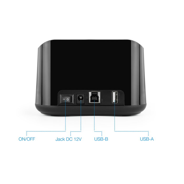 Tooq Base Dock Double Baie 2,5" et 3,5" USB 3.0 HDD/SSD SATA avec Clonage - Noir Tooq Base Dock Double Baie 2,5" et 3,5" USB 3.0 HDD/SSD SATA avec Clonage - Noir