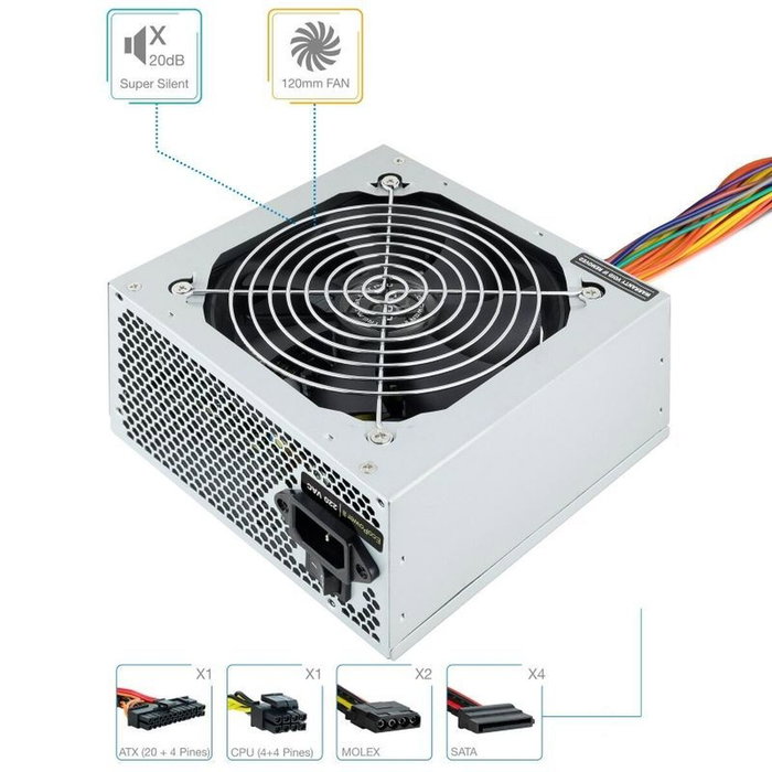 Bloc d’Alimentation TooQ TQEP-500SSE ATX 500 W RoHS Bloc d’Alimentation TooQ TQEP-500SSE ATX 500 W RoHS
