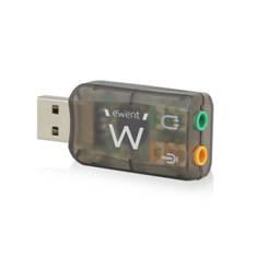 Ewent EW3751 Adaptateur Audio USB Son 3D Virtuel 5.1 avec Entrée Micro et Casque