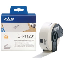 Brother DK-11201 Rouleau d'étiquettes d'adresse Noir sur blanc, 29 x 90 mm, 400 étiquettes