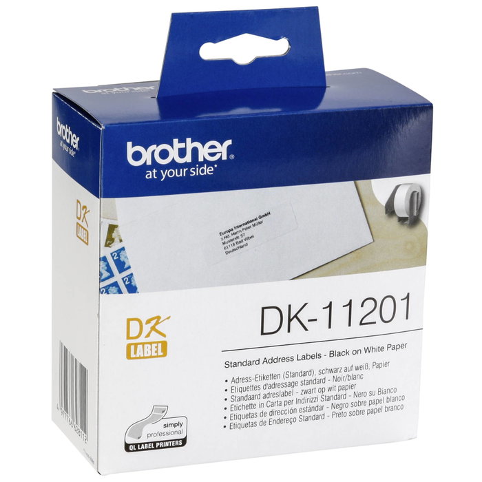 Brother DK-11201 Rouleau d'étiquettes noir sur blanc 29 x 90 mm