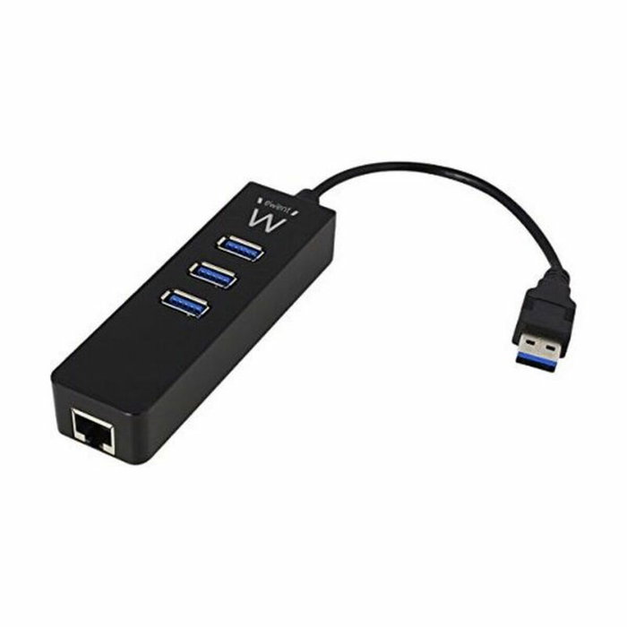 Hub USB Ewent AAOAUS0127 3 x USB 3.1 RJ45 Plug and Play Hub USB Ewent AAOAUS0127 3 x USB 3.1 RJ45 Plug and Play