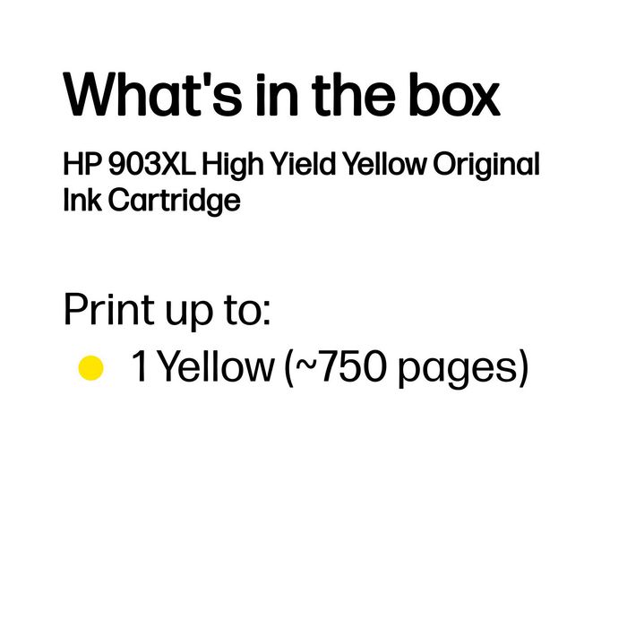 HP 903XL Cartouche d'encre jaune haute capacité pour imprimantes HP OfficeJet 6950 et OfficeJet Pro 6974 HP 903XL Cartouche d'encre jaune haute capacité pour imprimantes HP OfficeJet 6950 et OfficeJet Pro 6974