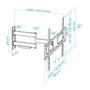 Tooq LP6070TN Support mural pour TV 37-70 pouces inclinable et rotatif VESA 600x400 mm Noir