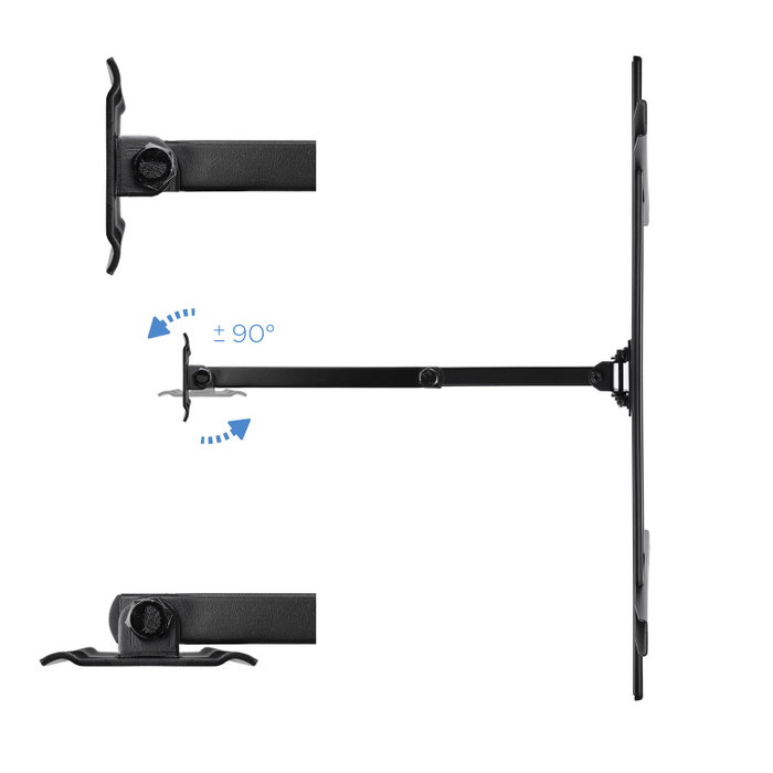 Tooq LP6070TN Support mural pour TV 37-70 pouces inclinable et rotatif VESA 600x400 mm Noir