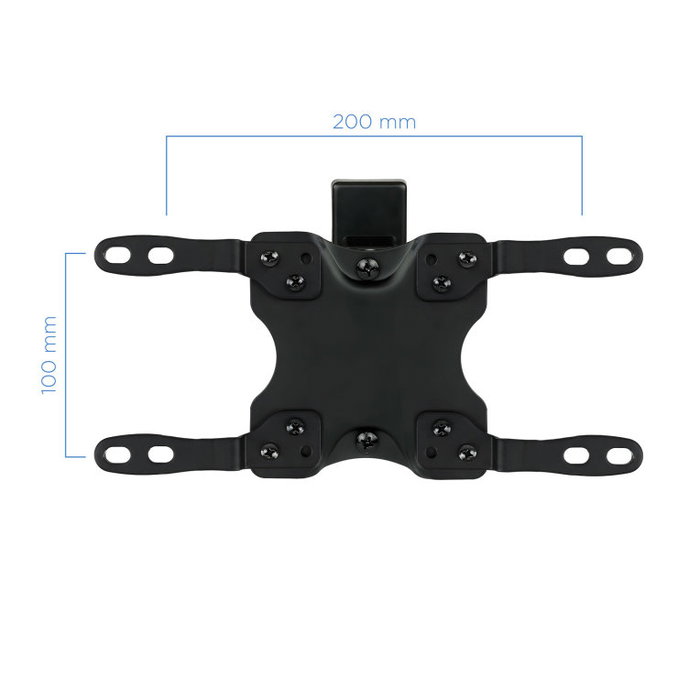 Tooq LP2042TNL Support mural TV 13-42 pouces, VESA 75x75-200x200, inclinaison -12°/+5°, rotation 180°, charge 20kg, noir