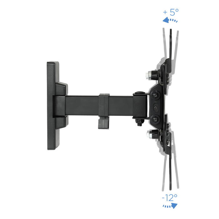 Tooq LP2042TNL Support mural TV 13-42 pouces, VESA 75x75-200x200, inclinaison -12°/+5°, rotation 180°, charge 20kg, noir