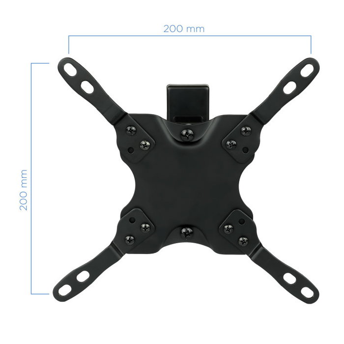 Tooq LP2042TNL Support mural TV 13-42 pouces, VESA 75x75-200x200, inclinaison -12°/+5°, rotation 180°, charge 20kg, noir