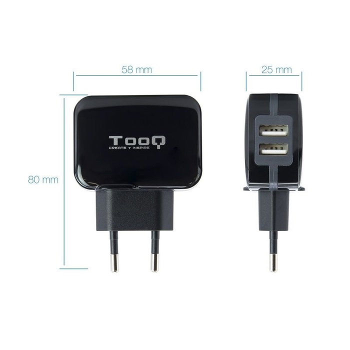 Chargeur mural TooQ TQWC-1S02 Noir 17 W