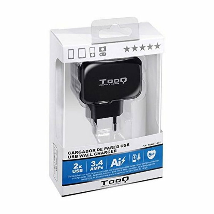 Chargeur mural TooQ TQWC-1S02 Noir 17 W
