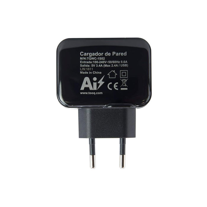 Chargeur mural TooQ TQWC-1S02 Noir 17 W