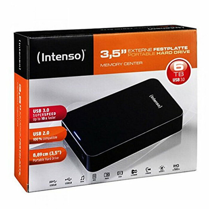 Disque Dur Externe INTENSO 6031514 3.5" USB 3.0 6 TB Noir Disque Dur Externe INTENSO 6031514 3.5" USB 3.0 6 TB Noir